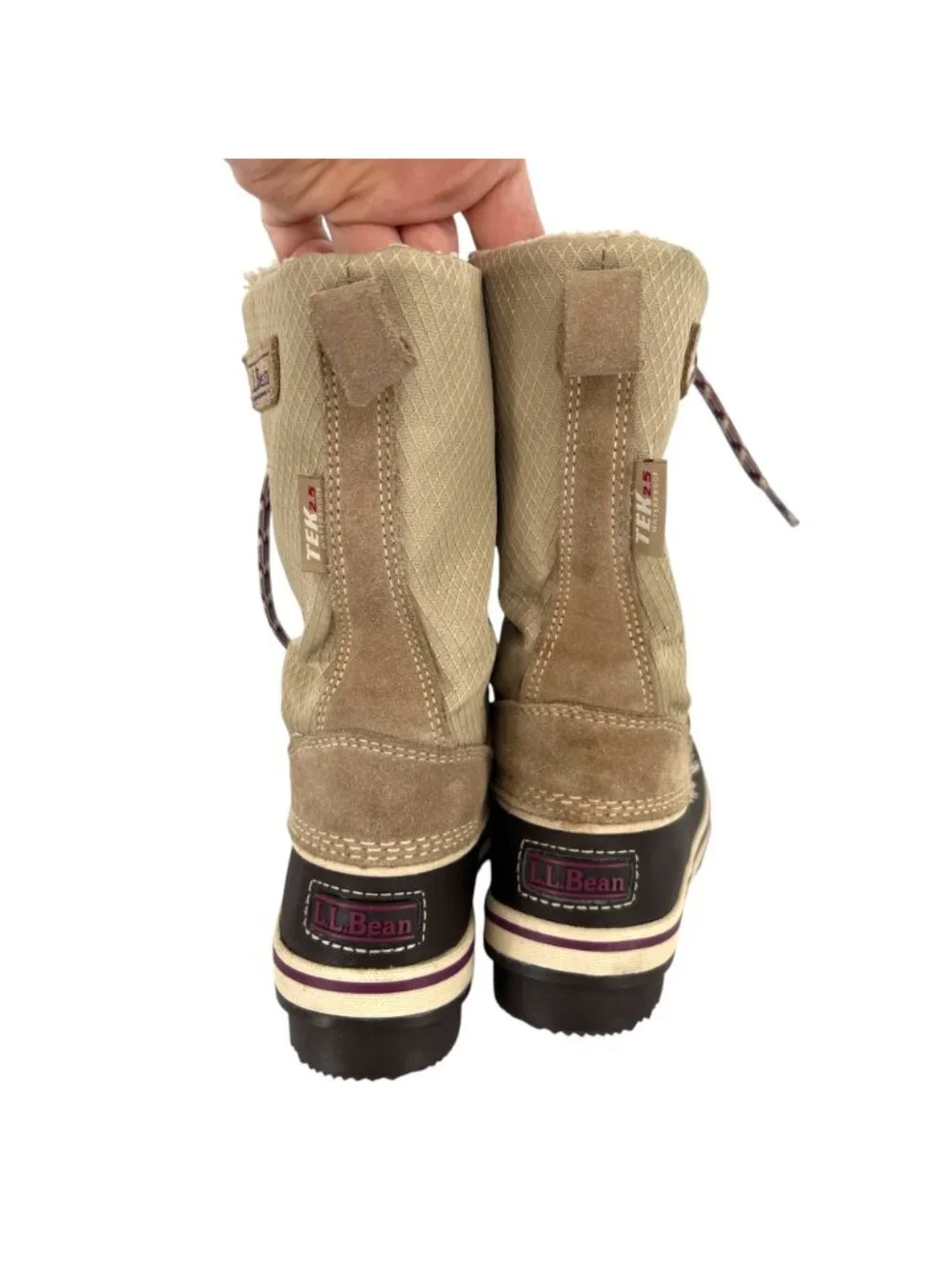 L.L. Bean Kids Snow Boots Size 13 Tan Brown Waterproof Insulated Winter Boots